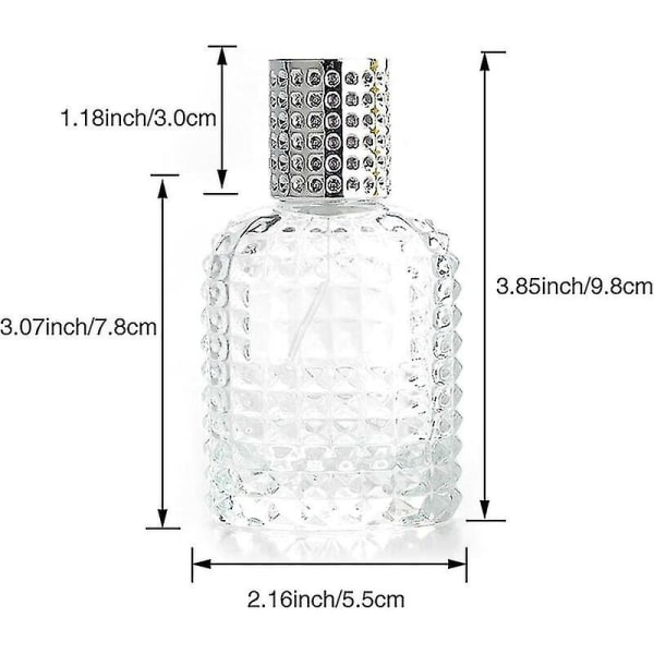 50 ml påfyllningsbar tom glas parfym sprayflaska (silver)