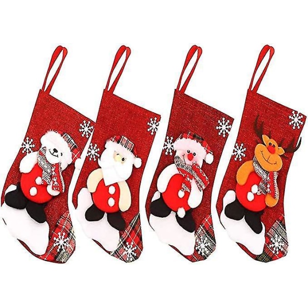 4 Pcs Felt Xmas Snowflake Christmas Stockings