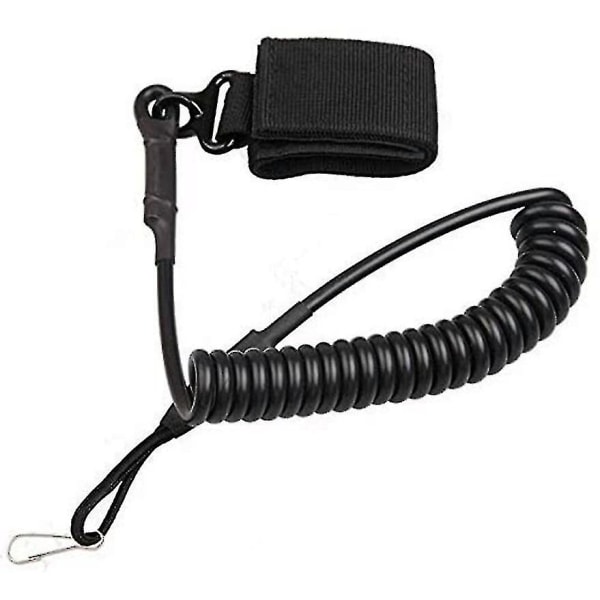 Elastic Security Spring Lanyard Keychain (black) (1pcs)