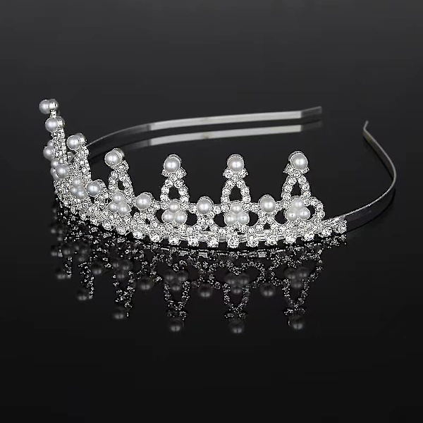 Lapsen Kristalli Tiara Kruunu Kukkatytöille, Helmi Prinsessan Puku Kruunu