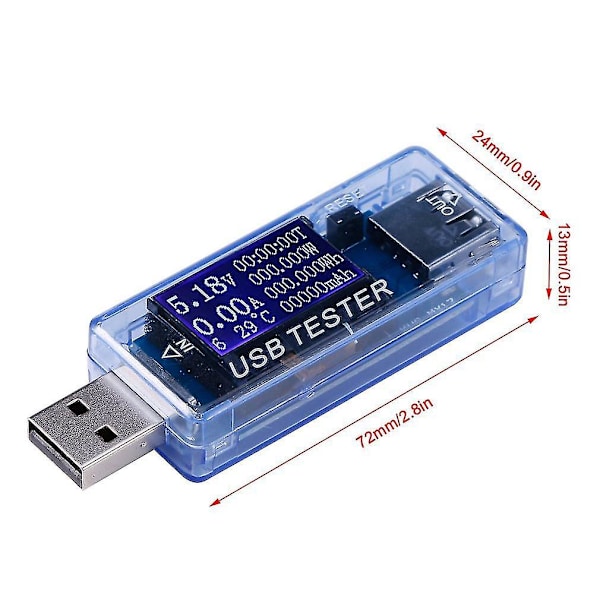 USB Multifunktions Tester 0-99999mAh Kapacitet 0-150W Effekt