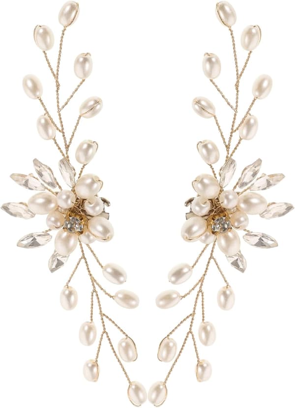 Elegante perle dekorative skoklemmer Rhinestone blomsterspenner