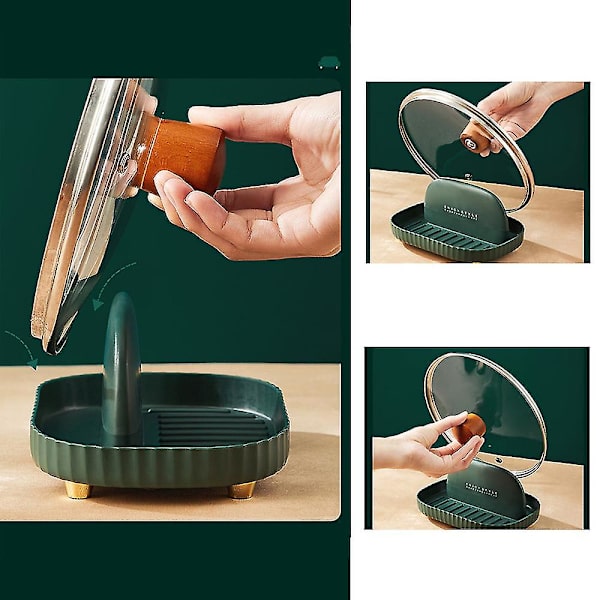 Lusikka- ja kattilankansipidike keittiön tason järjestämiseen Dark Green Gold