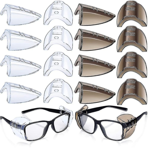 8 par sikkerhedsbriller Sidebeskyttelse Slip Clear Fleksibel Slip Shield-yuhao