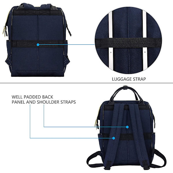Laptop Ryggsäck 39.6 Cm (15.6 Tum) Skolryggsäck Dagryggsäck Vattentät Nylon Laptop Bagagefack