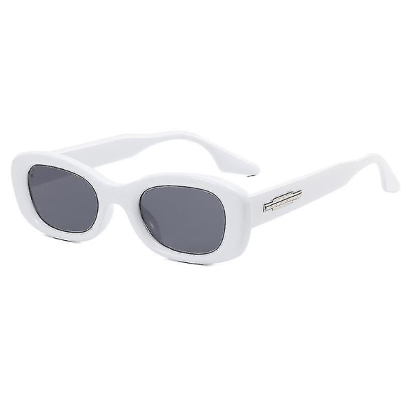 Women's Round Face Sunglasses Retro Small Frame White