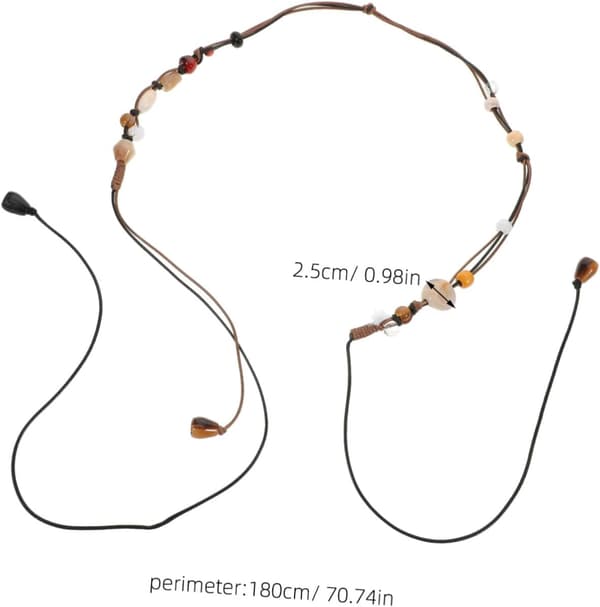 Justerbart Boho Repbälte för Kvinnor med Blandade Pärlor Handgjord Flätad Midjekedja