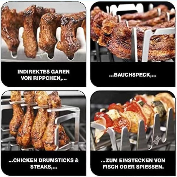 Multifunksjons Stål BBQ Holdere Stativ Grill Stativ