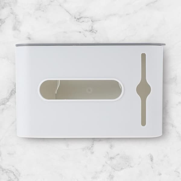 Väggmonterad soppåsehållare Väggförvaringslåda Vit PP-material Stansfri design
