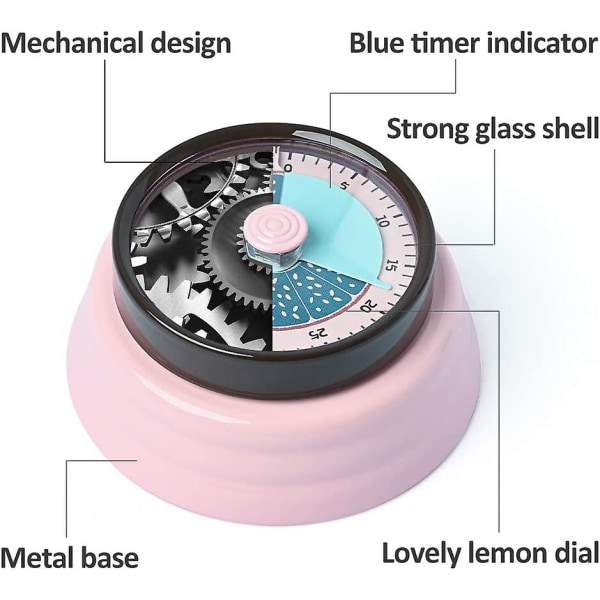 Kök manuell äggklocka, visuell magnetisk timer för barn,