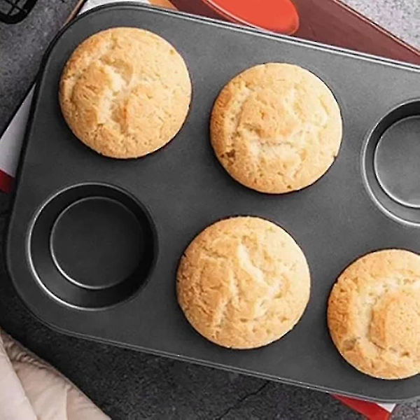 6 og 12 Huller Non-stick Rundt Cupcake Form Pan Muffin Bakke A
