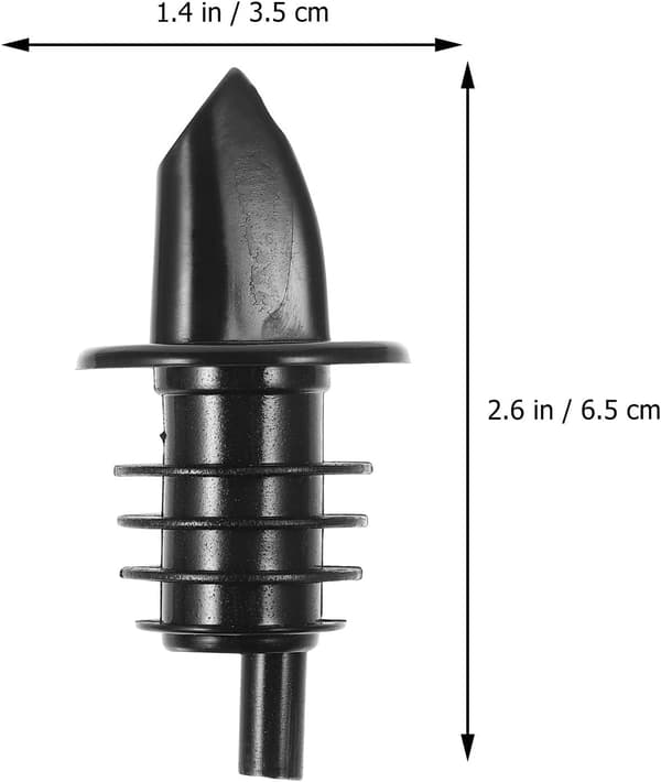 12 stk. genanvendelige vinudskænkere til oliedispensere og vinflasker, sort ABS-materiale