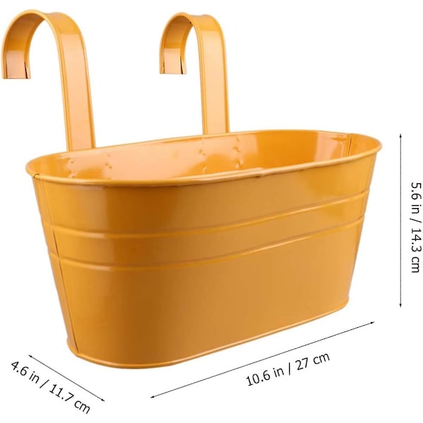 Set med 3 Hängande Blomkrukor med Krokar för Balkong