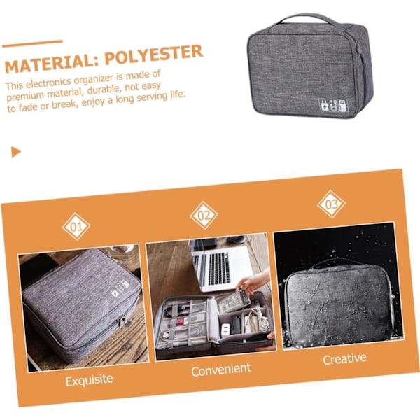 Lader Organizer Veske Tech Bag Stor Ryddig Boks