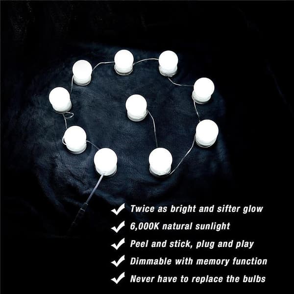 1 sæt LED Makeup Spejl Lys Vanity Pære Kosmetik Lys