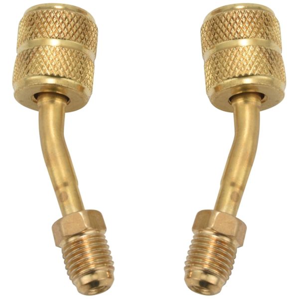 R410a Adapter 5/16 Tommer SAE Hun-Hurtigkoblinger Til 1/4 Tommer SAE Han-Flare, 2 Stk 45 Graders Vinkel (forvirrende)-yuhao