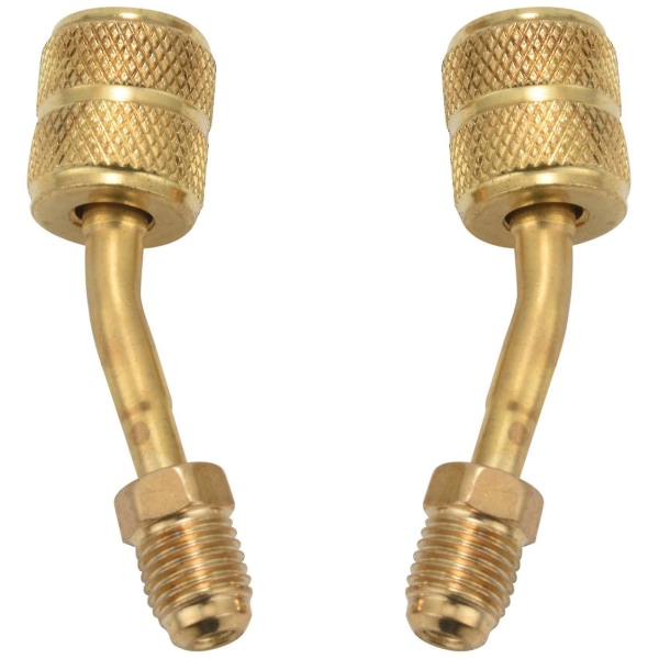 R410a Adapter 5/16 Tommer SAE Hunn Kvik Koblinger Til 1/4 Tommer SAE Hann Flare, 2 Stk 45 Graders Vinklet (forvirrende)-yuhao