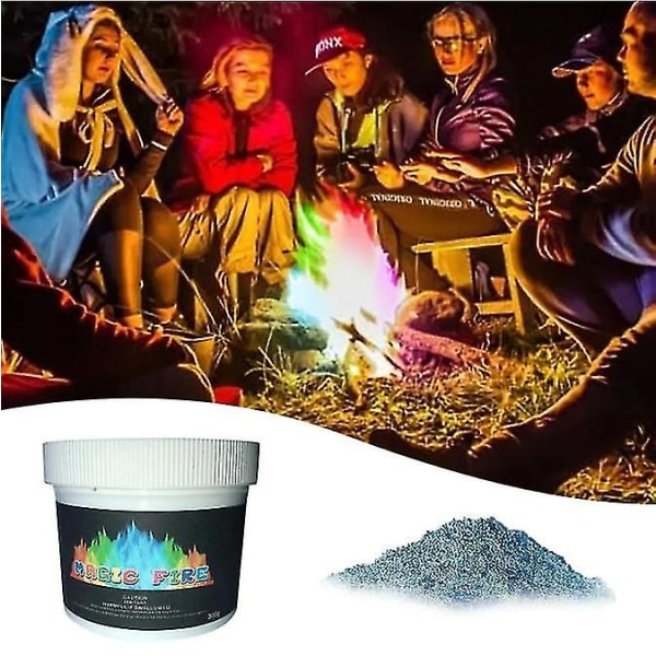 50g/150g Fargeskiftende Flammepulver Dekorativ Magisk Brann Flammepulver Peis Festival Brannpulver Camping Bål Partyverktøy 150g