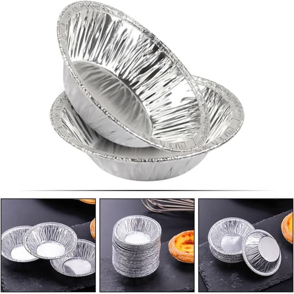 300 stk. Tinnfolie Kakekopp Bakeform Eggterteskåler Små Runde Folie Bakekopper