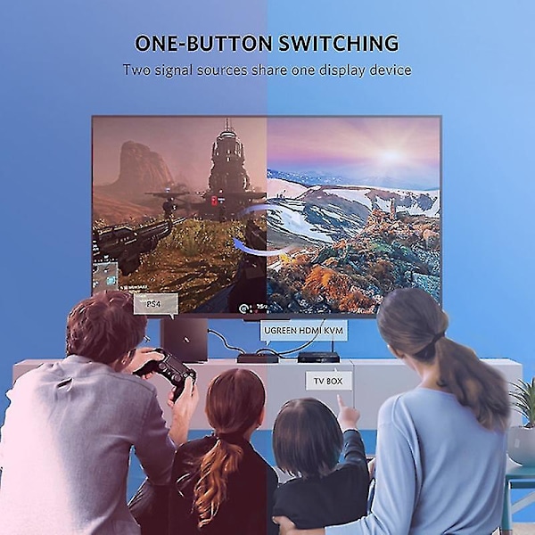 Ugreen KVM-switch 2 In 4 Ut HDMI USB Hub Delningsbox