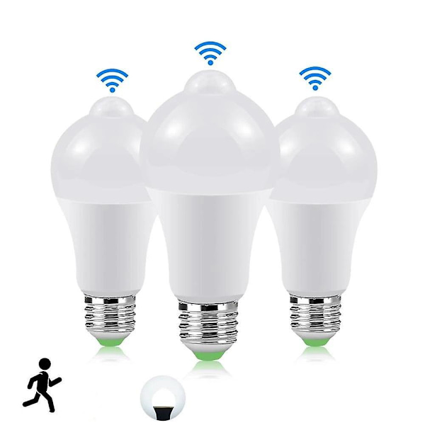 4 stk. 9W E27 LED Natlampe Pære Bevægelsessensor