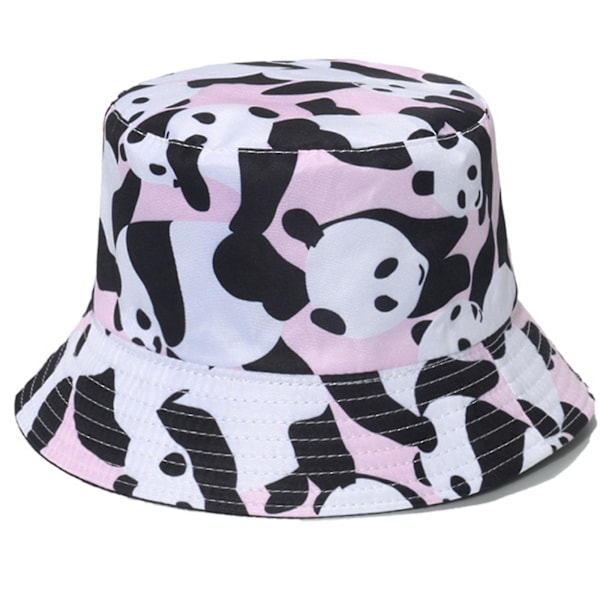 Avslappnad Fiskehatt All-match Cartoon Panda Bucket Hat För Vandring Camping A