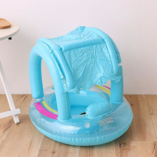 Baby Pool Float med Baldakin, oppustelig Baby Svømme Float Båd med Sikkerhedssæde Solsejl Kompatibel Baby style1