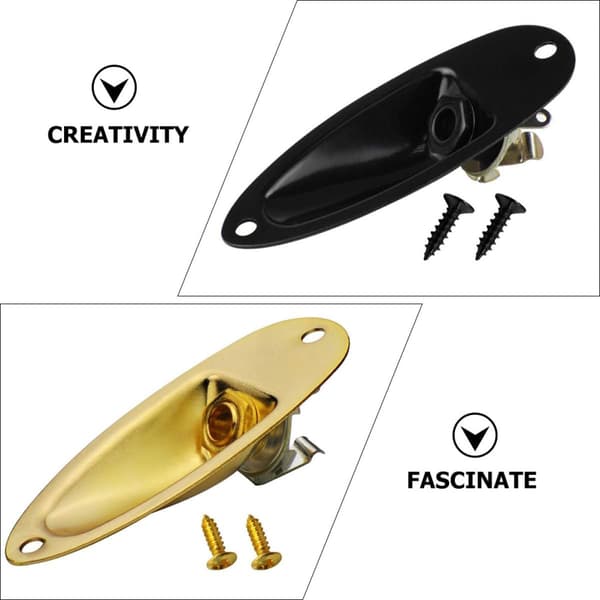 3 sæt legeringsguitarstik Zinklegering udskiftning bas elektrisk guitar input output stik