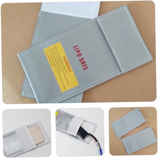 Brandsikker Lithium Batteri Opbevaringspose med Flere Rum