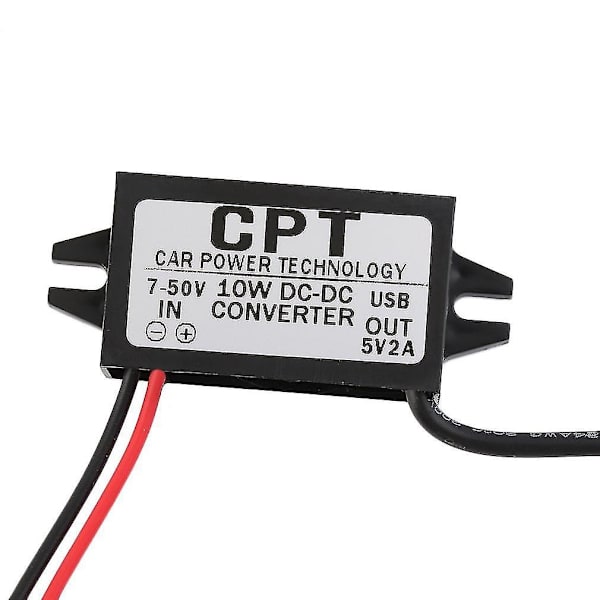 Vanntett 7-50V til 5V 2A Micro USB Konverter Bilstrøm
