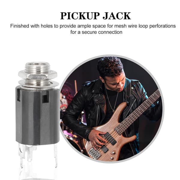 3 st 6,35 mm ljudjack för akustisk klassisk gitarr, kompositplastmaterial