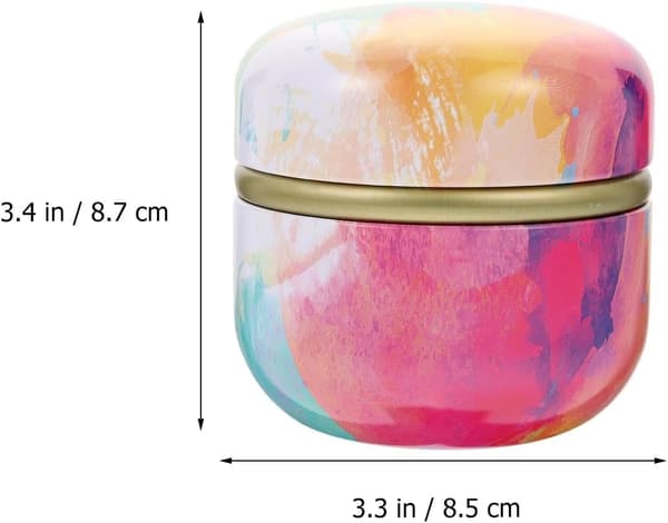 2 stk bærbare runde tebladbeholdere laget av lett blikkplate, elegante mini-tebeholdere