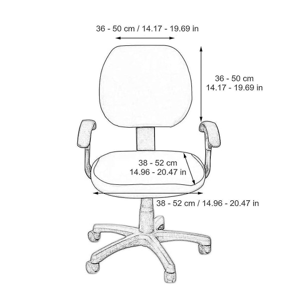 Tietokoneen toimistotuolin cover, halkaistu suojaava venyvä kangas polyesteripöytä työtuolin päälliset Stretch pyörivä tuolin päällinen, irrotettava Gray