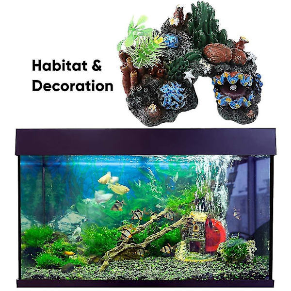 Fargerik Kunstig Harpiks Korallhule Dekor For Marine Fiskedam Akvarium Ornament Fjell