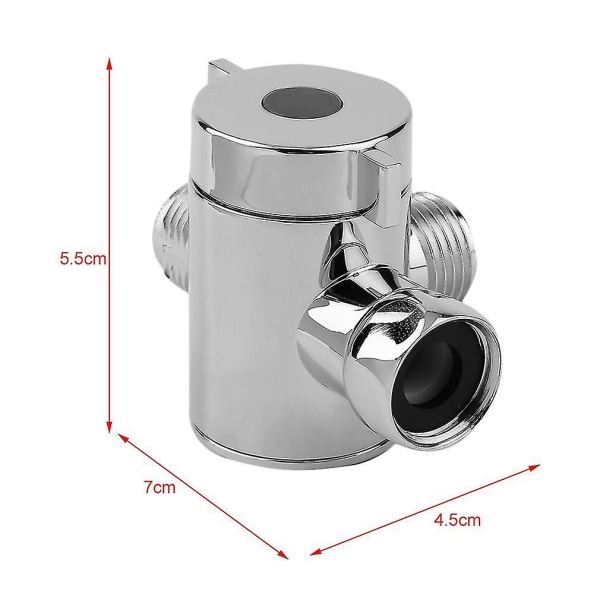 Chrome 3-veis T-adapter Vannventil Diverter Separator