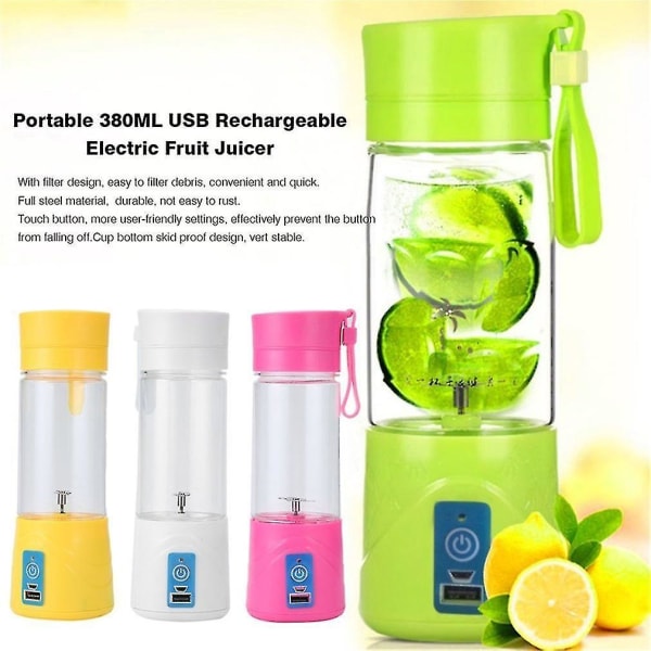 Bærbar 380ml USB Elektrisk Frugtjuiceflaske Blender