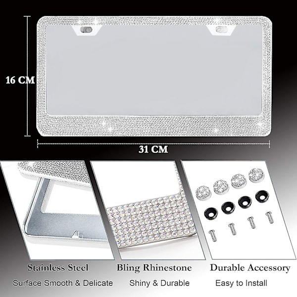 2-pack Bling Bling Bilskyltaramar för Kvinnor