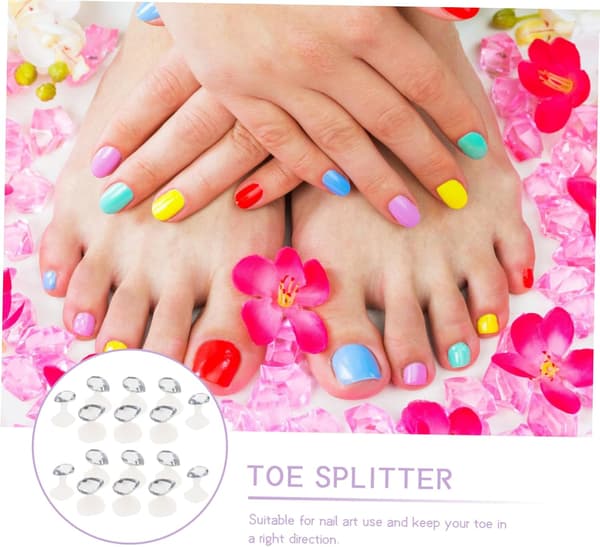 16 stk. Kvalitets silikone tåskillere tåafstandsstykker til manicure separator