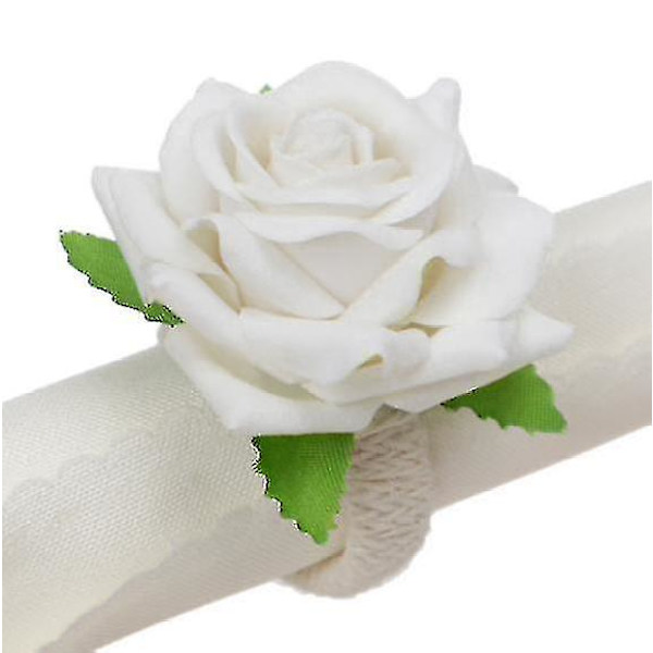 Håndlagde Blomster Serviettringer Sett med 6