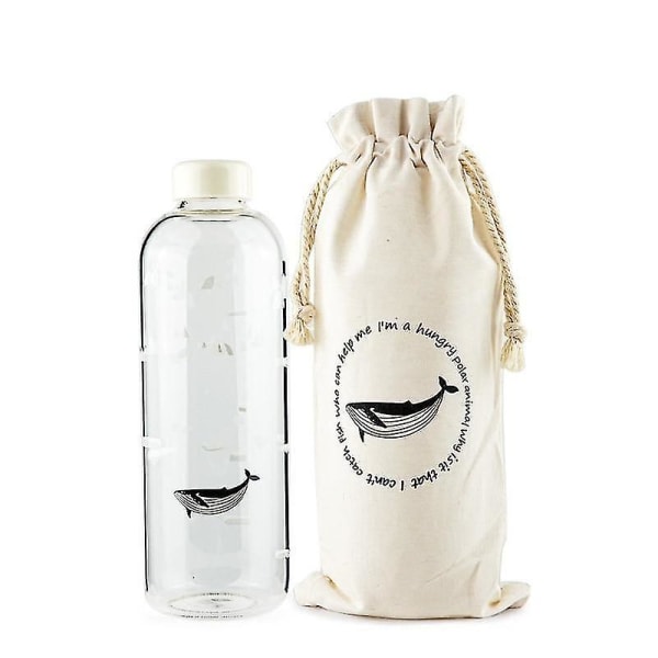 1000 ml Ocean Series Seal Whale glas vandflaske