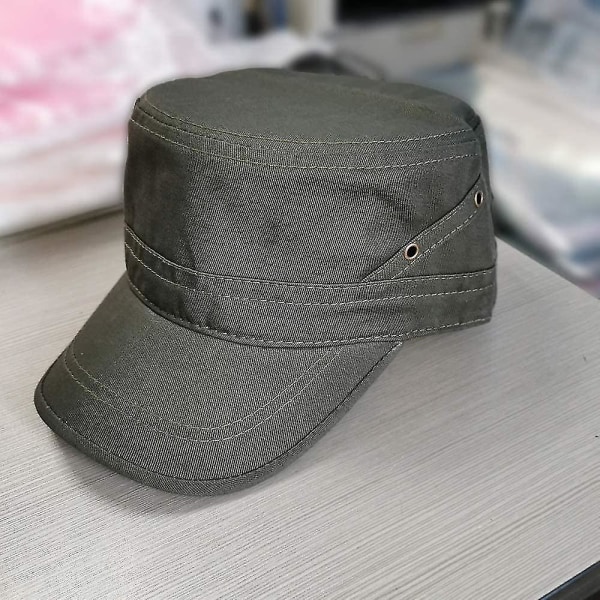Unisex Army Hat Cadet Cap Twill Flat Top Cap Fashion Justerbar Baseball Hat