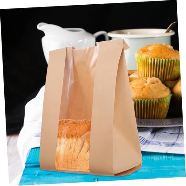 50 stk. Kraftpapirposer Bagebrødsemballagepose Slikopbevaringspose til snacks