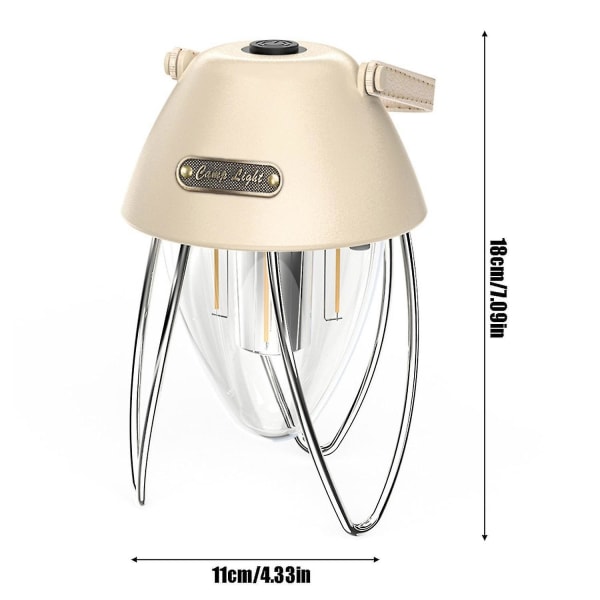 Retro Lampe Camping Lygte Genopladelig Nødteltlys
