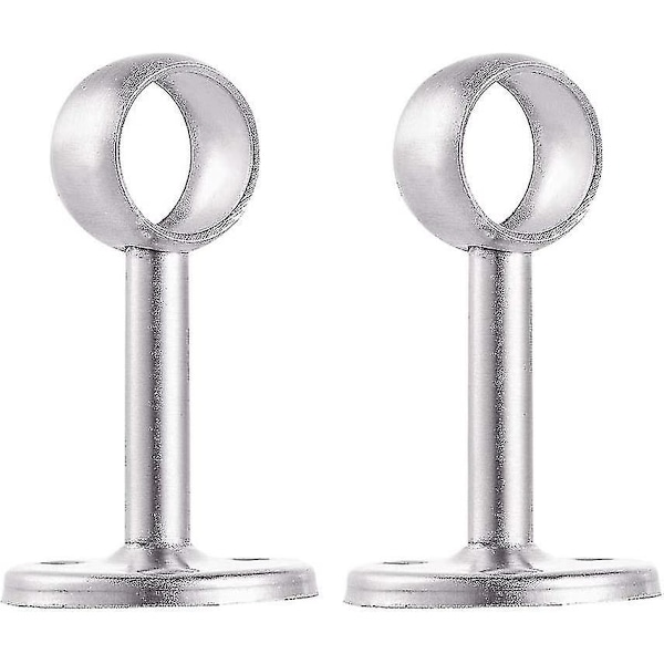 Garderoberör i rostfritt stål, Dia 19mm (3/4\") Klädstångs-stöd, Hållare, Sockel, Konsol, 2-pack
