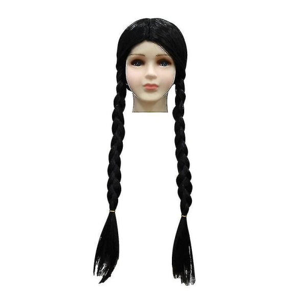 Wednesday Addams -asu, peruukki ja asut lapsille ja tytöille, naamiaisasu 110 Only Wigs