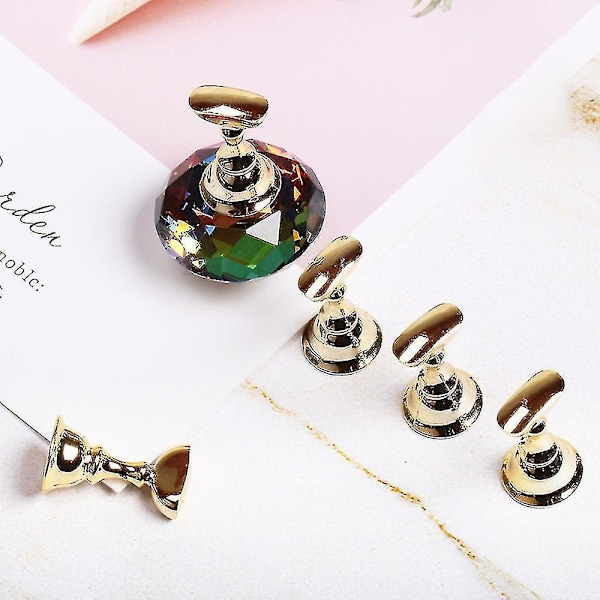 Magnetisk Nagelhållare Övningsträning Display Stativ Akryl Kristallhållare Legering Falska Nagelspetsar Salong DIY Manikyr Verktyg