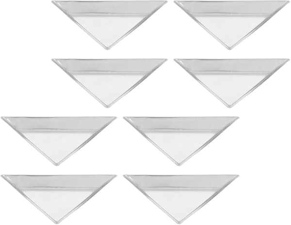 8 st triangulär förvaringsbricka i aluminium för hantverkspärlbricka nagelkonst strass