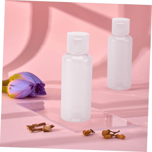 25 st 50 ml påfyllningsbara reseflaskor i plast med flip-top lotiondispenser