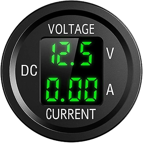 12V Moottoripyörän Vedenkestävä LED-Digitaalinen Volttimittari 9V-48V DC Virta- ja Jännitemittari Autoille, Moottoripyörille, Kuorma-autoille, Veneille, Jahdeille (Vihreä)