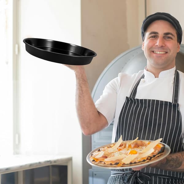 Rund pizzapande i kulstofstål, non-stick bageplade, 10 tommer, robust non-stick overflade